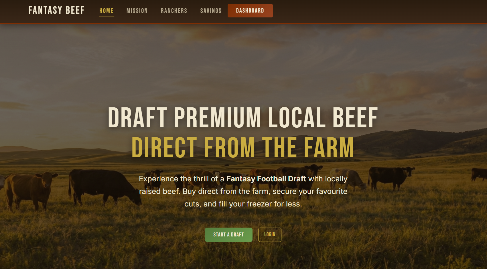 Fantasy Beef website screenshot
